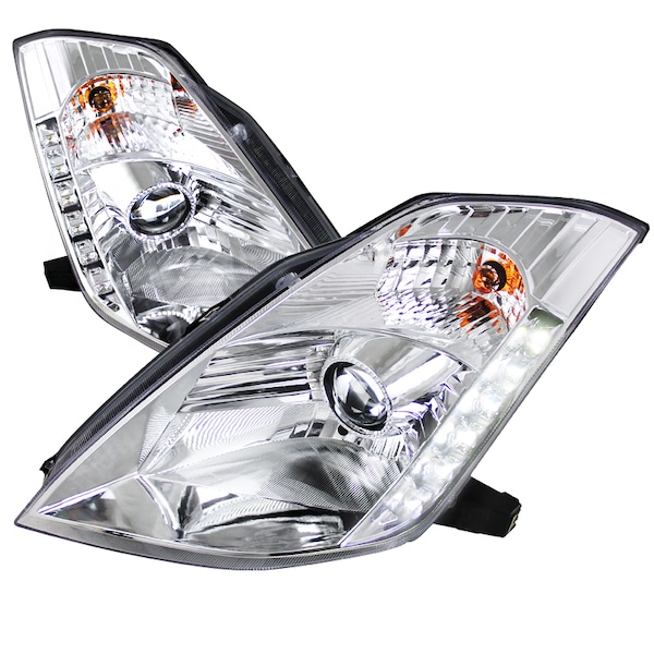 Spec-D Tuning 03-05 Nissan 350Z Projector Headlights Chrome Housing, LHP-350Z03-RS LHP-350Z03-RS - main